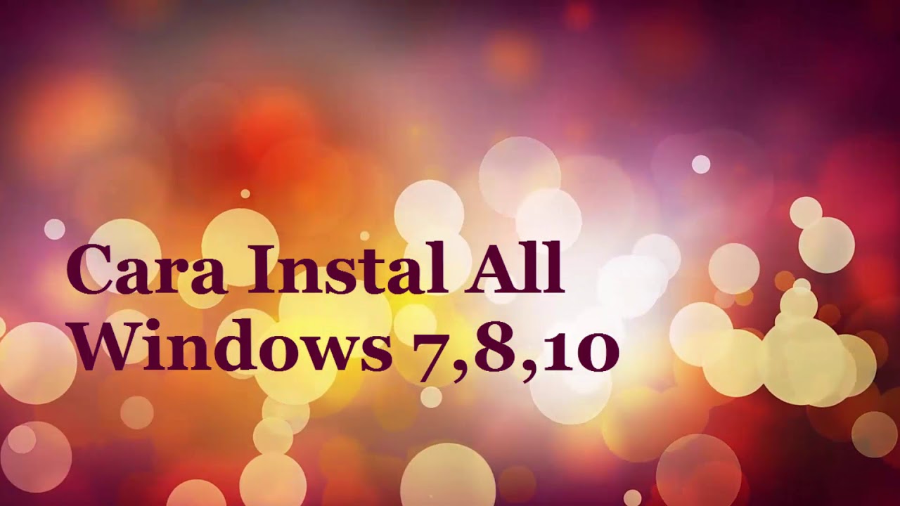 cara install windows 7